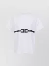 Elisabetta Franchi Crew Neck Relaxed Fit Short Sleeves Top In White
