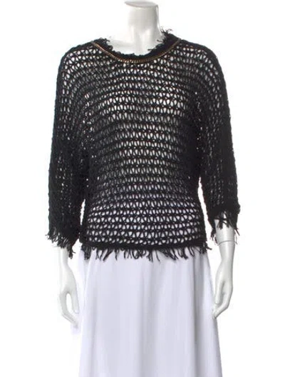 Pre-owned Elisabetta Franchi Crew Neck Sweater In Black