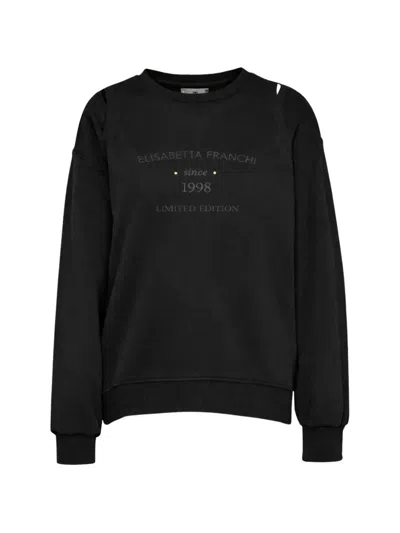 Elisabetta Franchi Crew-neck Sweatshirt In Black