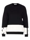 Elisabetta Franchi Inlaid Logos Colour-block Crewneck Sweater In Black
