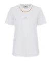 Elisabetta Franchi White Cotton Jersey T-shirt With Necklace Detail In White