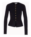 Elisabetta Franchi Fitted Cardigan With Gold Button Cuffs In Black