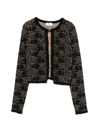 Elisabetta Franchi Crewneck Cardigan In Black