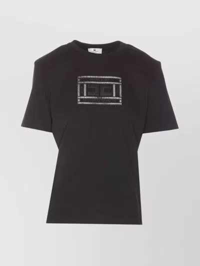 ELISABETTA FRANCHI CREWNECK SHORT SLEEVES STRAIGHT HEM T-SHIRT