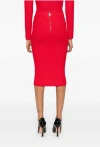Elisabetta Franchi Chain Chevron High Waist Knee-length Skirts In Red