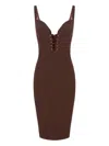 Elisabetta Franchi Criss-cross Detailed Mini Dress In Brown