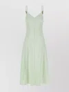 Elisabetta Franchi Criss-cross Tie Crepe Dress In Green