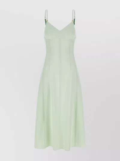 Elisabetta Franchi Criss-cross Tie Crepe Dress In Green