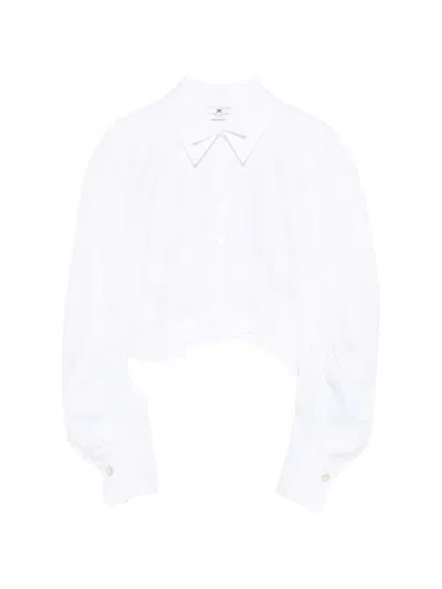Elisabetta Franchi Cotton Poplin Shirt With Waistband In White