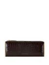 Elisabetta Franchi Crocodile-effect Baguette Clutch Bag In Brown