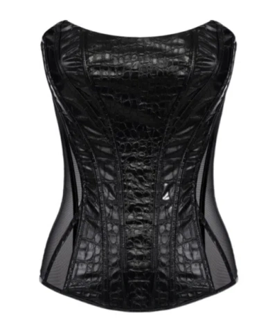 Elisabetta Franchi Crocodile-effect Corset Top