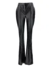 Elisabetta Franchi High Waisted Flared Trousers With Crocodile Effect In Black