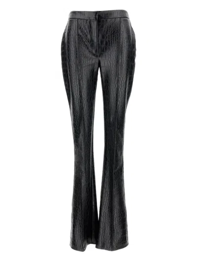 ELISABETTA FRANCHI CROCODILE-EFFECT HIGH-WAISTED TROUSERS