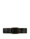 Elisabetta Franchi Crocodile-effect Leather Oval-buckle Belt In Black