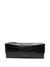 Elisabetta Franchi Crocodile-effect Zip Clutch In Black