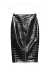 Elisabetta Franchi Crocodile-embossed Zip-detail Skirt In Black