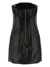 Elisabetta Franchi Croc-embossed Sheer Paneling Sleeveless Dress In Black