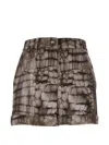 Elisabetta Franchi Brown Pants With Belt Loops And All-over Print In Viscose Stretch Woman In Brown