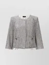 Elisabetta Franchi Lurex Tweed Cropped Jacket