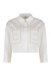 Elisabetta Franchi Crop Shirt In Poplin In White