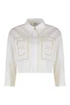 Elisabetta Franchi Crop Shirt In Poplin In White