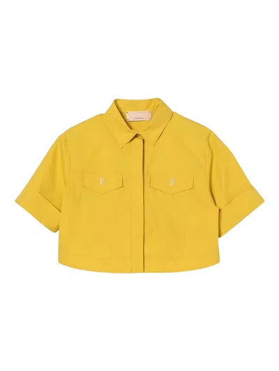 Elisabetta Franchi Kids' Crop Shirt In Multi