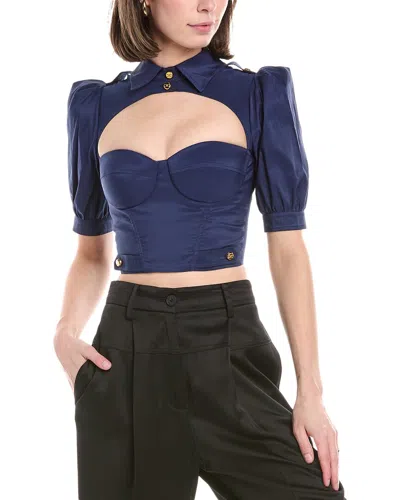 Elisabetta Franchi Crop Top In Blue
