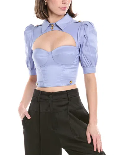 Elisabetta Franchi Crop Top In Blue