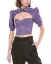 Elisabetta Franchi Woman Top Purple Size 6 Polyester In Brown