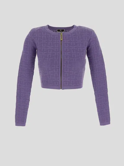 Elisabetta Franchi Crop Top In Lilac