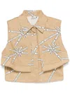 Elisabetta Franchi Cropped Beige And White Structured Shirt