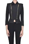 Elisabetta Franchi Cropped Blazer In Black