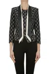 Elisabetta Franchi Cropped Blazer In Black