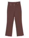 Elisabetta Franchi Cropped Brown Straight-leg Trousers With High Waist In Multi