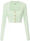 Elisabetta Franchi Cropped Cardigan In Green