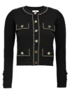 Elisabetta Franchi Black Cropped Chain Profile Cardigan