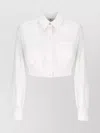 Elisabetta Franchi Cropped Shirt With Classic Collar In White