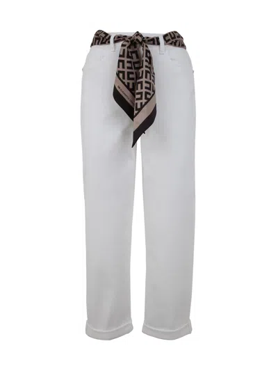 Elisabetta Franchi Cropped Cotton Trouser In Gray