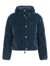 Elisabetta Franchi Cropped Down Jacket In Blue