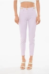 Elisabetta Franchi Cropped Fit Stretch Fabric Pants With 5-pockets In Pink