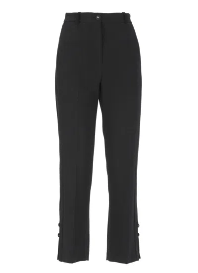 Elisabetta Franchi Cropped Flared Trousers In Black