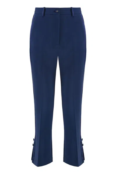 Elisabetta Franchi Cropped Flared Trousers In Blue