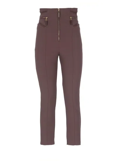 ELISABETTA FRANCHI CROPPED HIGH-WAISTED PANTS WITH FRONT ZIP