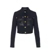 Elisabetta Franchi Cropped Jacket With Contrast Panels And Pockets In Black