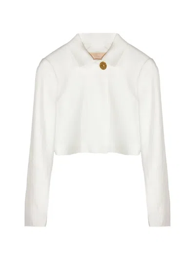 Elisabetta Franchi Kids' Cropped Jacket In White