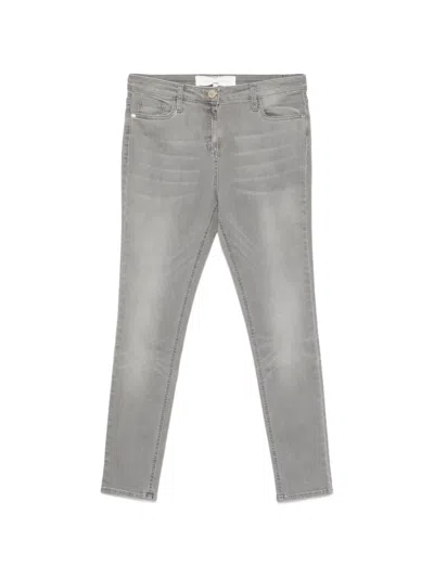 Elisabetta Franchi Cropped Jeans In Gray