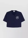 Elisabetta Franchi Cropped Logo-print Crew Neck T-shirt