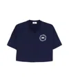 Elisabetta Franchi Cropped Logo-print Crew Neck T-shirt In Black