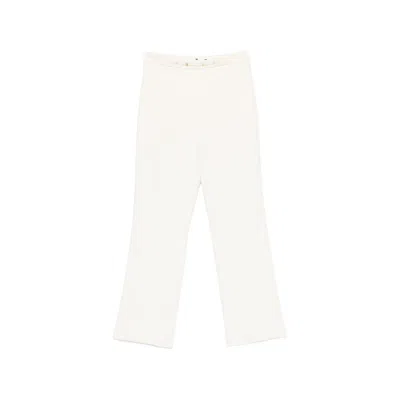 Elisabetta Franchi Cropped Logo-plaque Trousers In Neutral