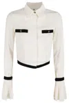 Elisabetta Franchi Camisole Shirt With Layered Ruffle Cuffs In White